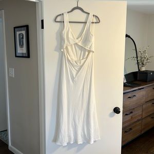 White, twist front, cut out dress